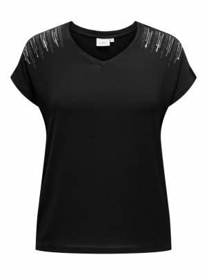 CARLOUISA CAPSLEEVE MIX TEE JR 177911002 Black