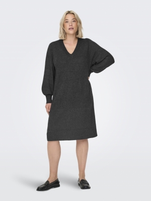 CARKATIA LS V-NECK DRESS KNT N 179074 Dark Gre